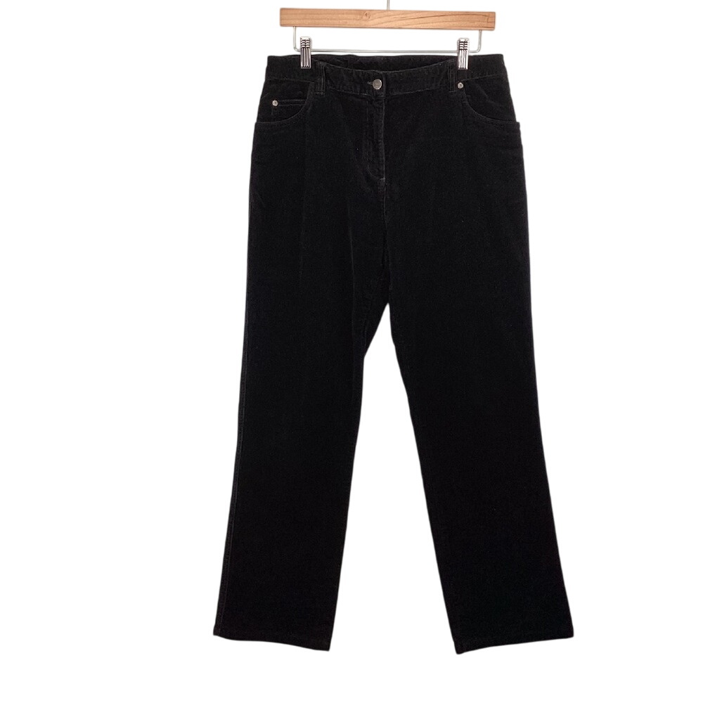 Woolrich Corduroy Pants Size 8 Black‎ High-Rise Straight Leg Cotton Blend Casual